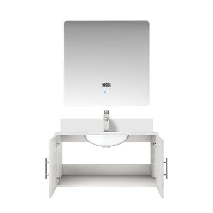 Geneva 36 in. W x 22 in. D Glossy White Bath Vanity
