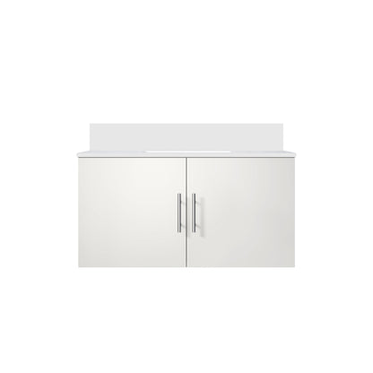 Geneva 36 in. W x 22 in. D Glossy White Bath Vanity