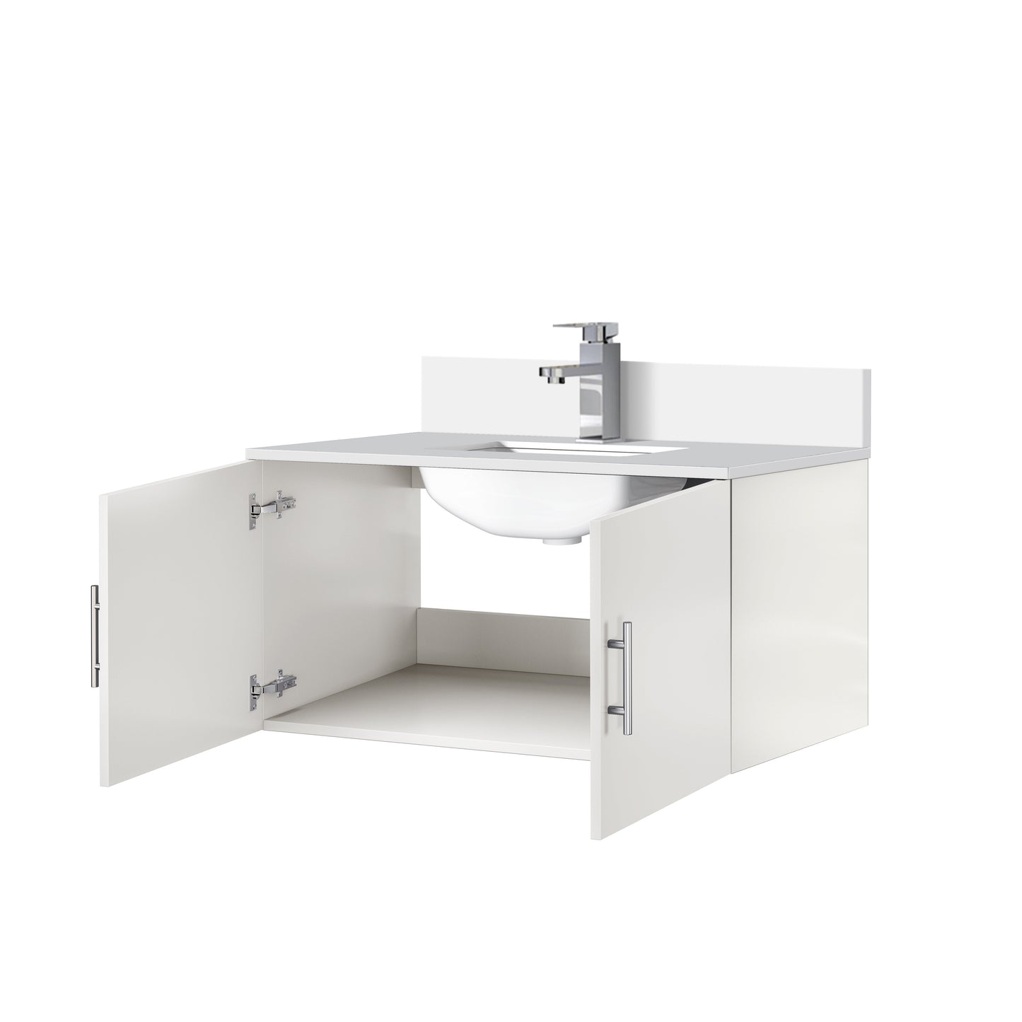 Geneva 36 in. W x 22 in. D Glossy White Bath Vanity