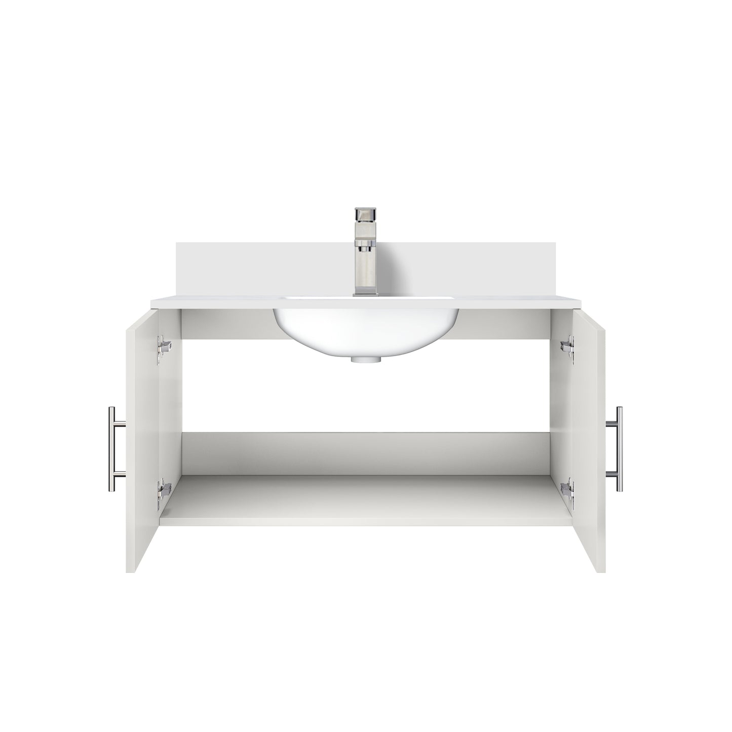 Geneva 36 in. W x 22 in. D Glossy White Bath Vanity