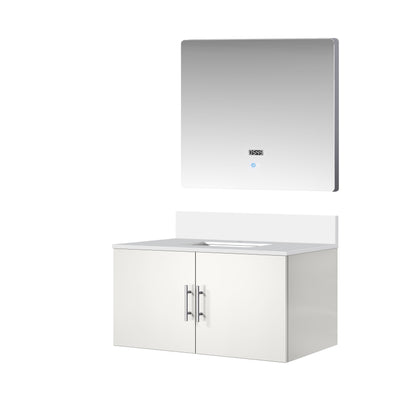 Geneva 36 in. W x 22 in. D Glossy White Bath Vanity