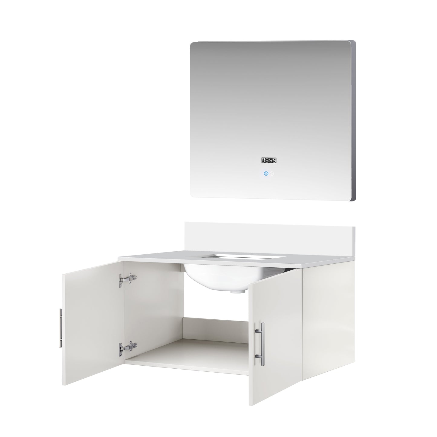 Geneva 36 in. W x 22 in. D Glossy White Bath Vanity