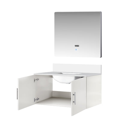 Geneva 36 in. W x 22 in. D Glossy White Bath Vanity