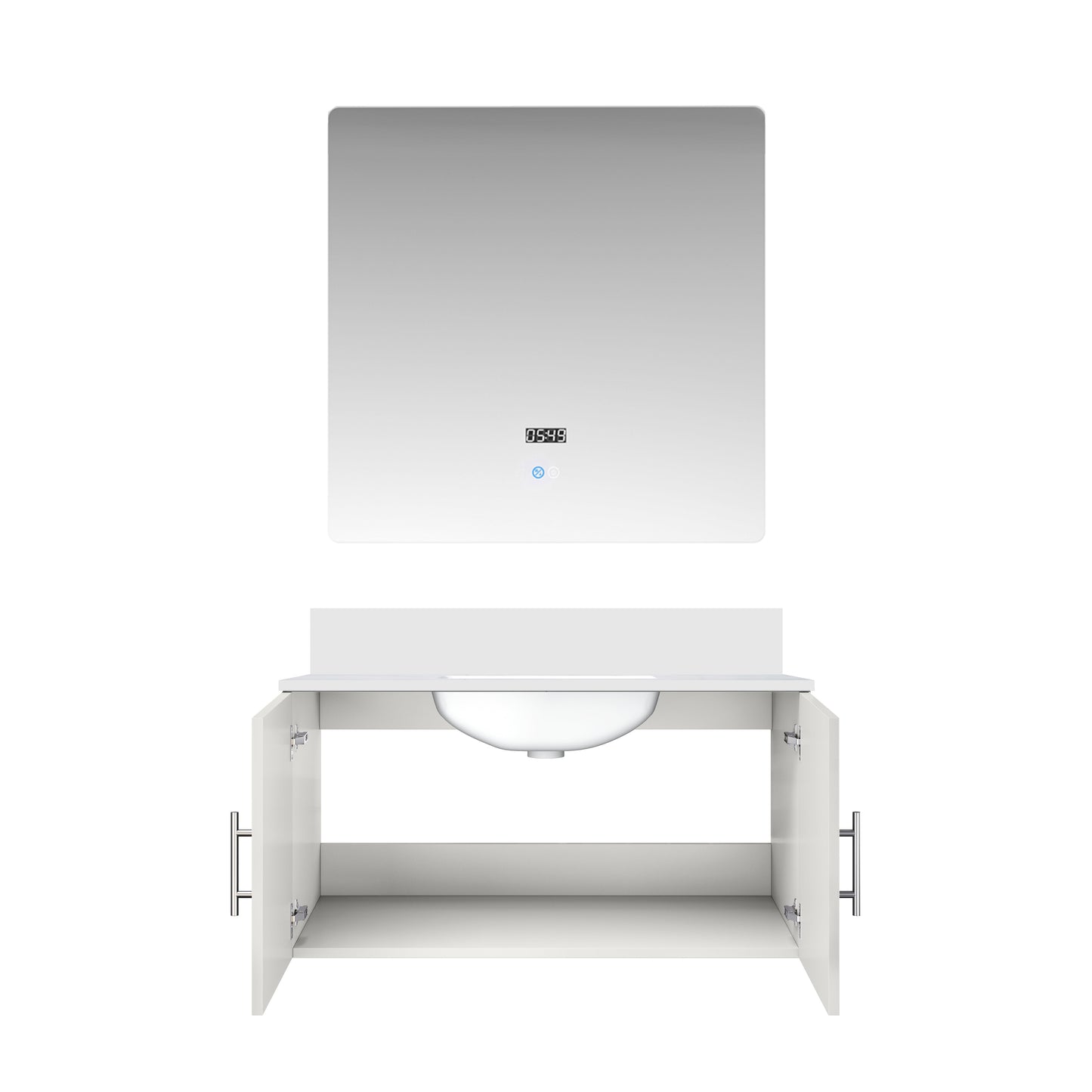 Geneva 36 in. W x 22 in. D Glossy White Bath Vanity