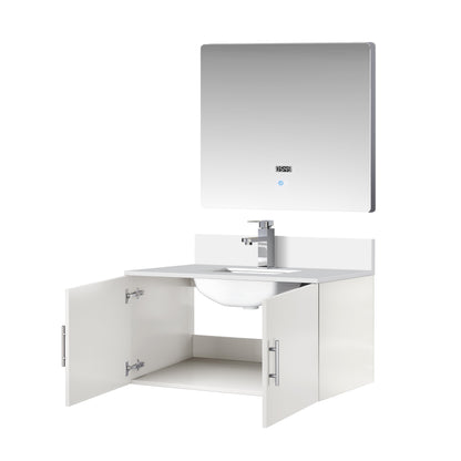 Geneva 36 in. W x 22 in. D Glossy White Bath Vanity