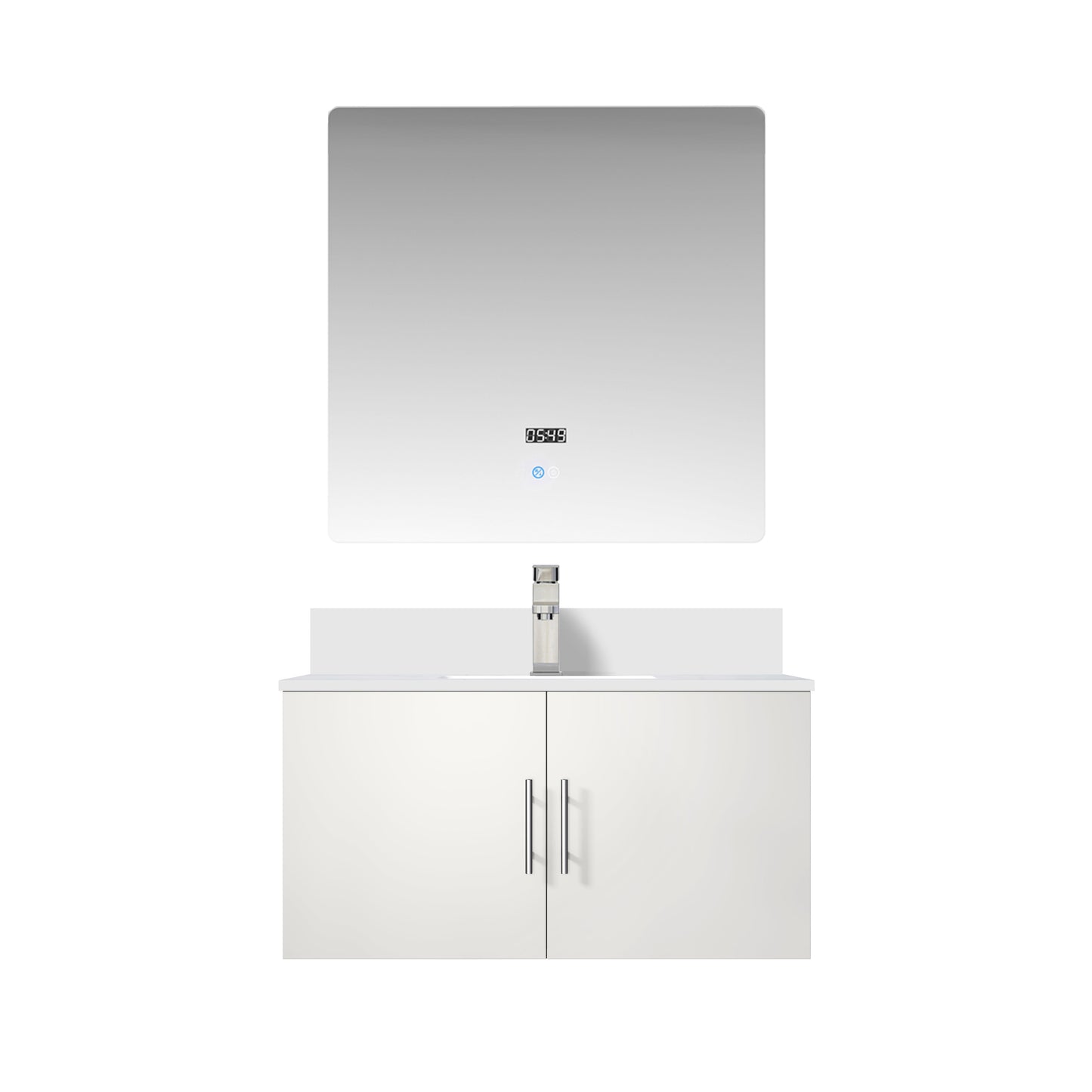 Geneva 36 in. W x 22 in. D Glossy White Bath Vanity