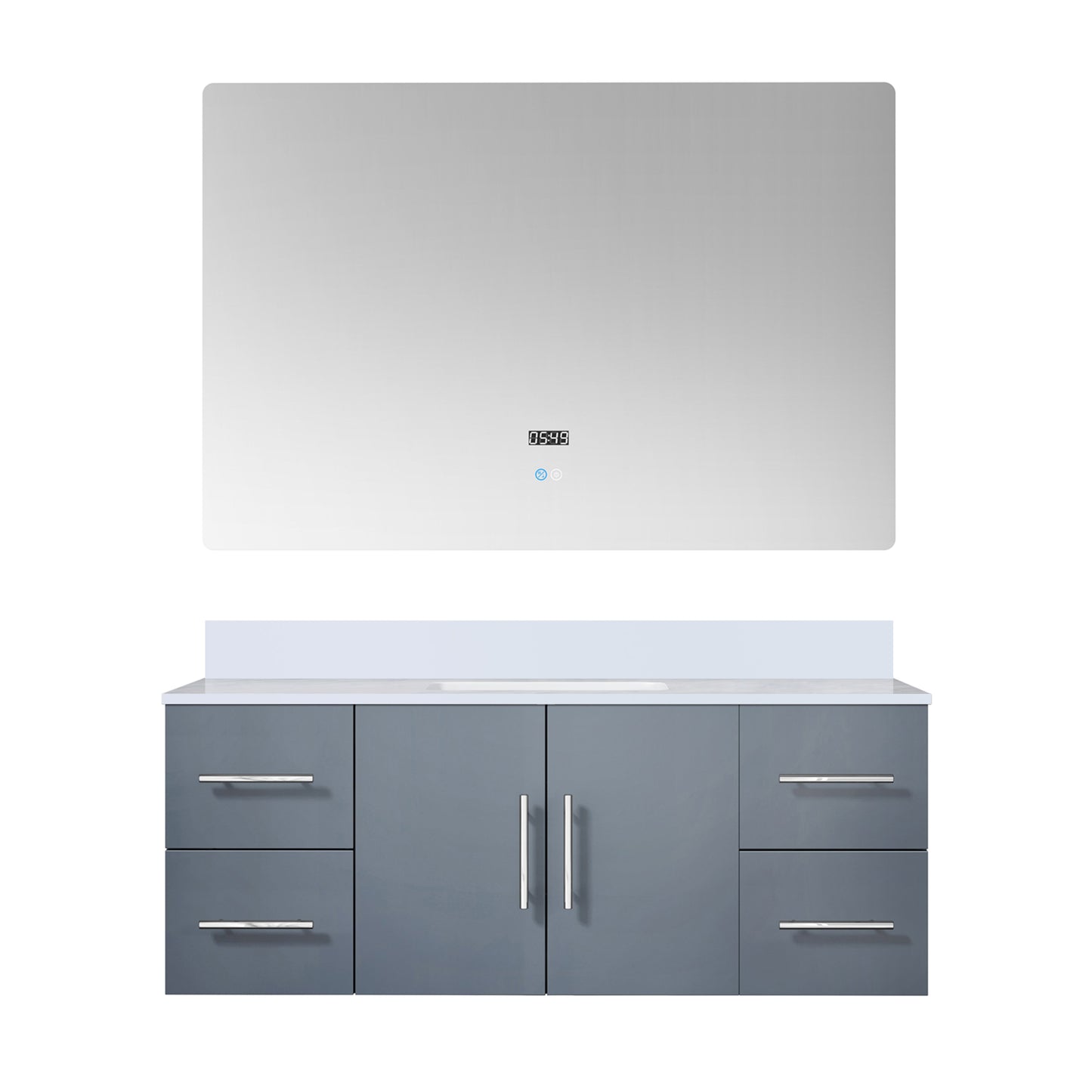 Geneva 48 in. W x 22 in. D Dark Grey Bath Vanity
