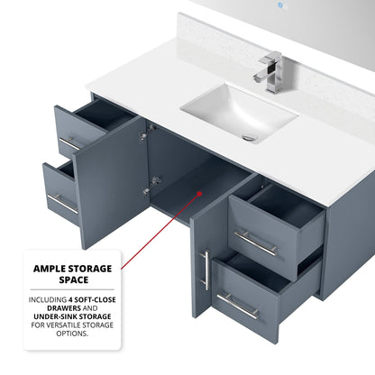 Geneva 48 in. W x 22 in. D Dark Grey Bath Vanity