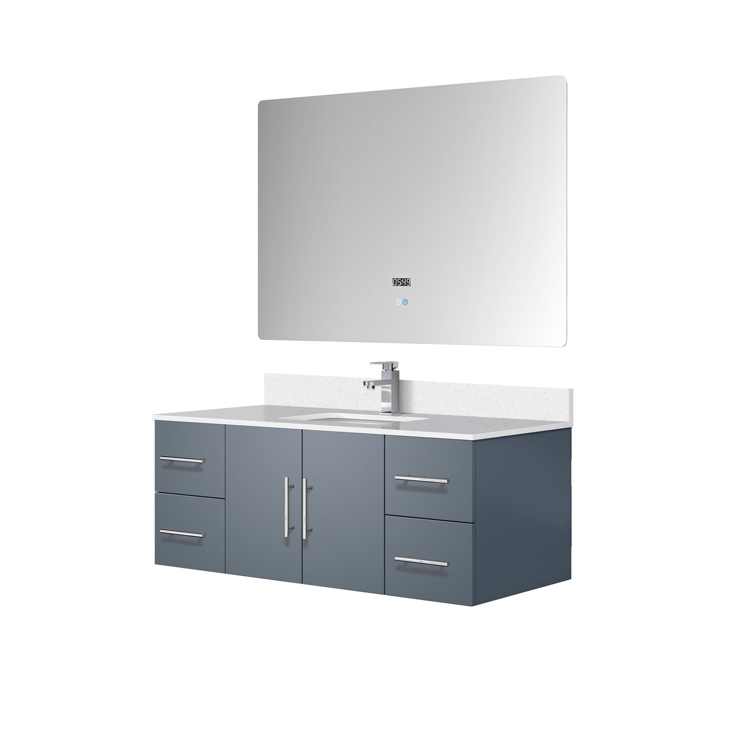Geneva 48 in. W x 22 in. D Dark Grey Bath Vanity