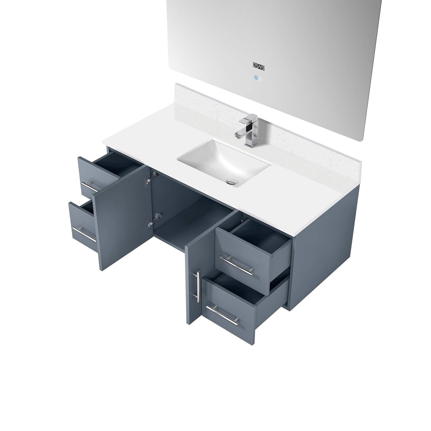 Geneva 48 in. W x 22 in. D Dark Grey Bath Vanity