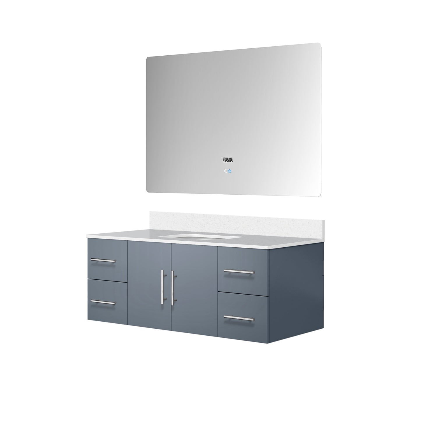 Geneva 48 in. W x 22 in. D Dark Grey Bath Vanity