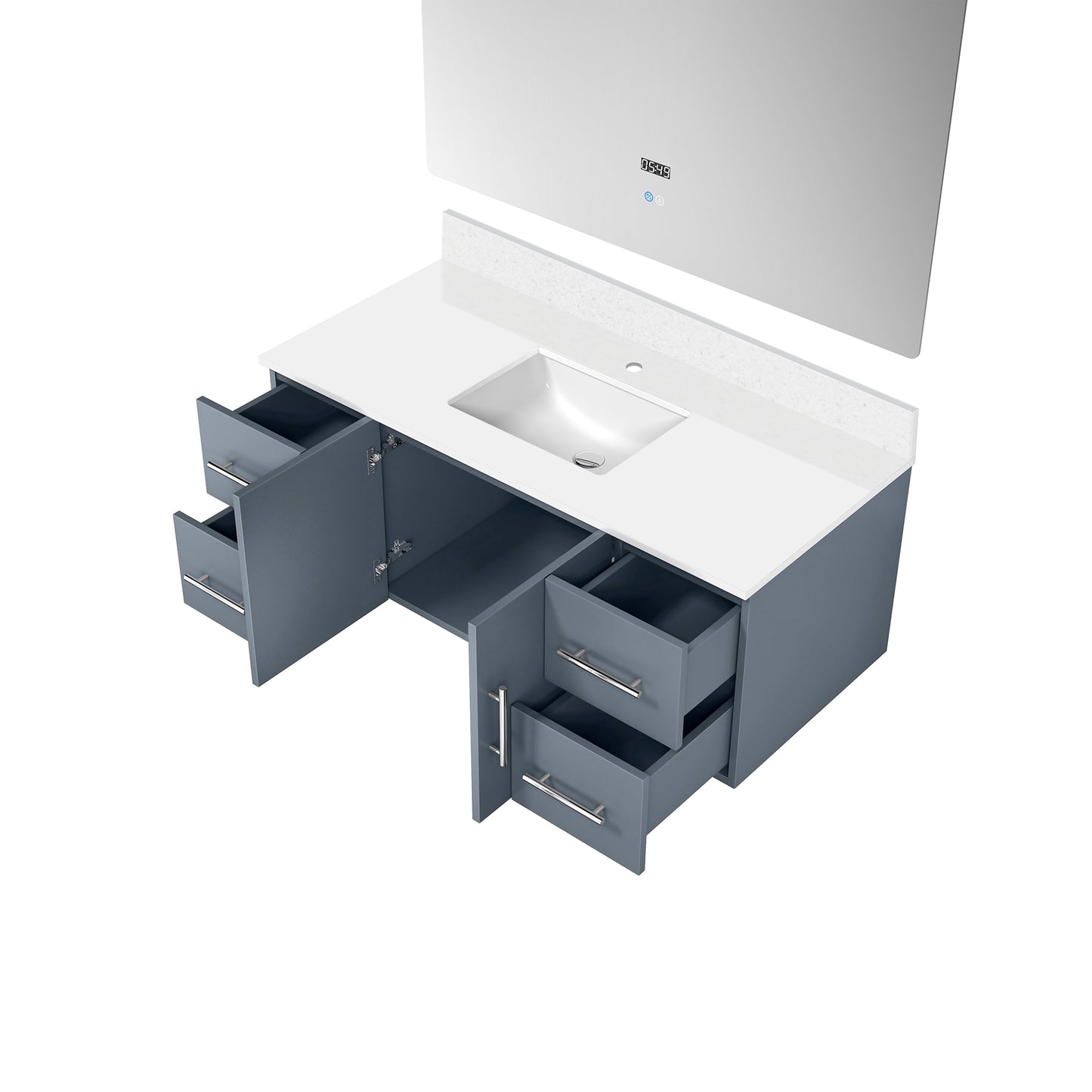 Geneva 48 in. W x 22 in. D Dark Grey Bath Vanity