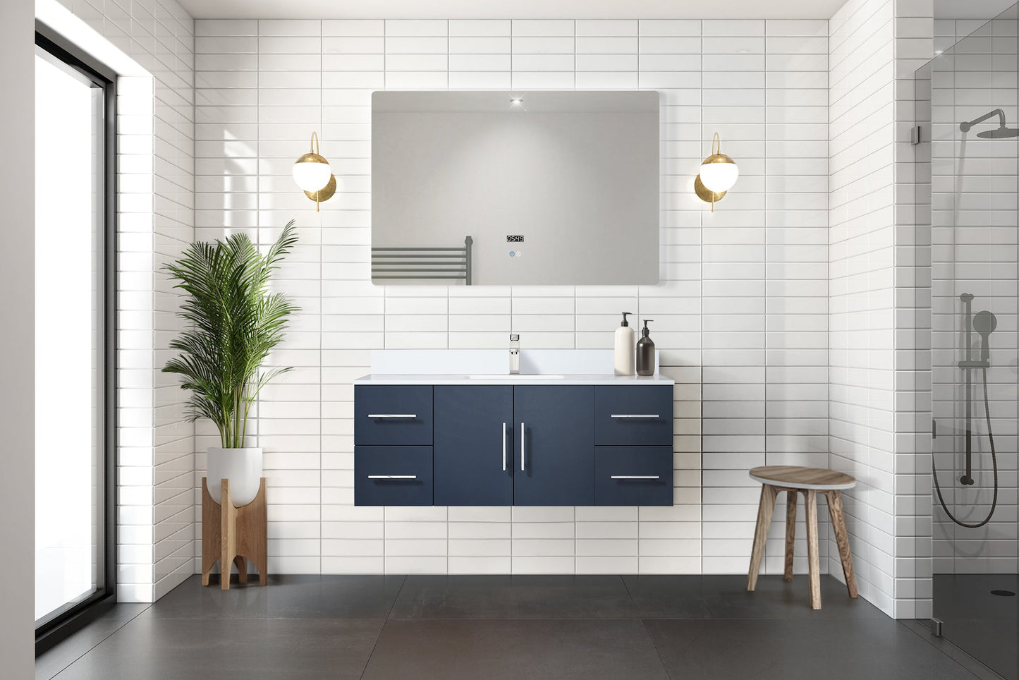 Geneva 48 in. W x 22 in. D Navy Blue Bath Vanity