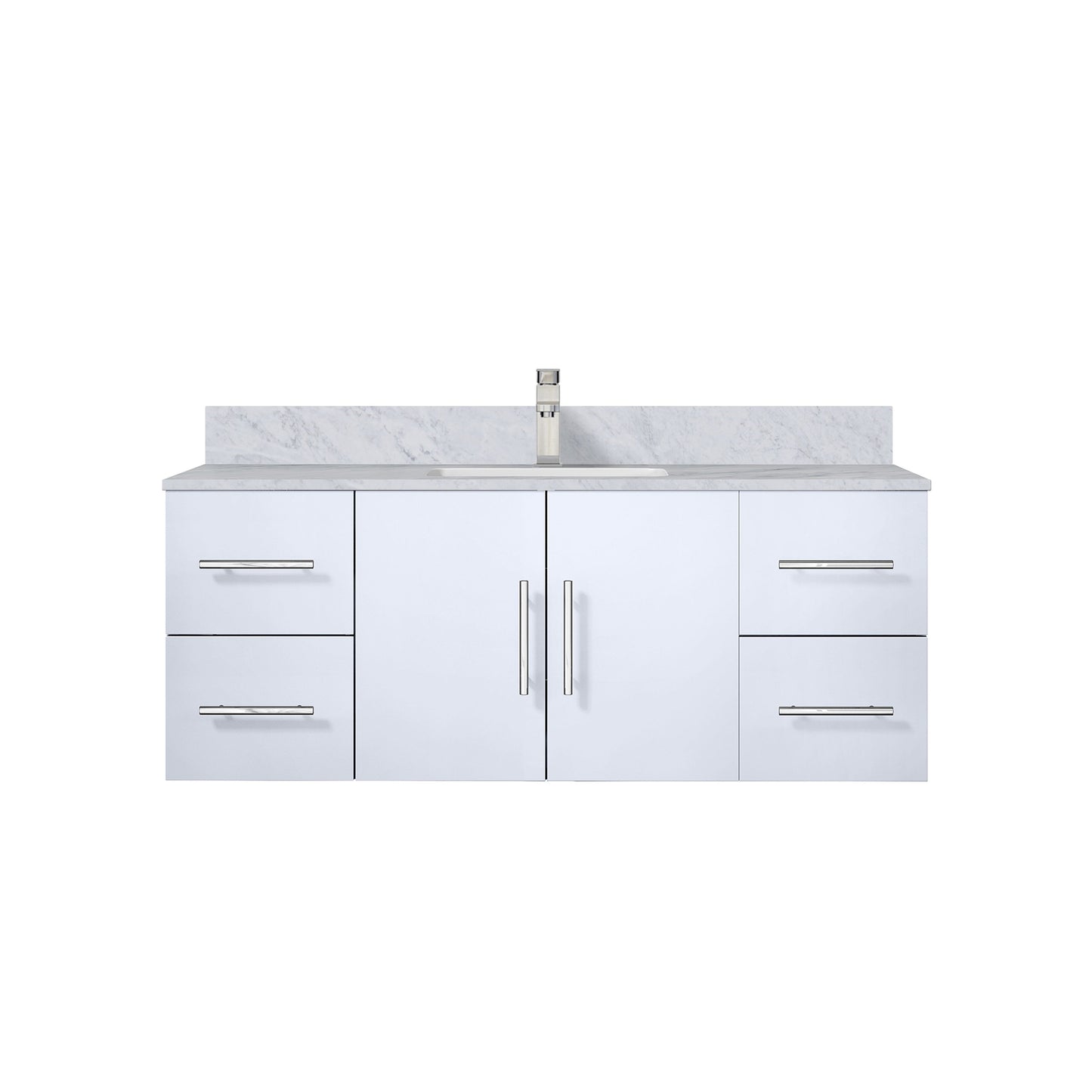 Geneva 48 in. W x 22 in. D Glossy White Bath Vanity