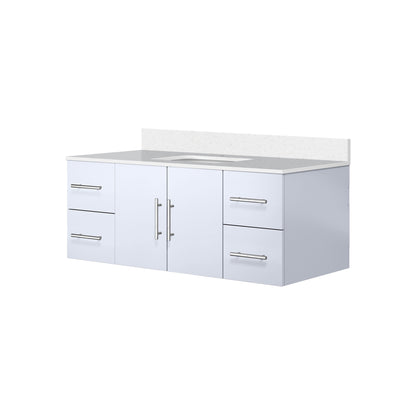 Geneva 48 in. W x 22 in. D Glossy White Bath Vanity