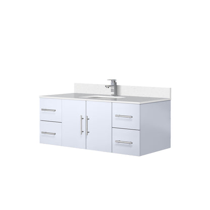 Geneva 48 in. W x 22 in. D Glossy White Bath Vanity