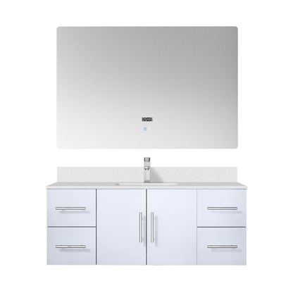Geneva 48 in. W x 22 in. D Glossy White Bath Vanity