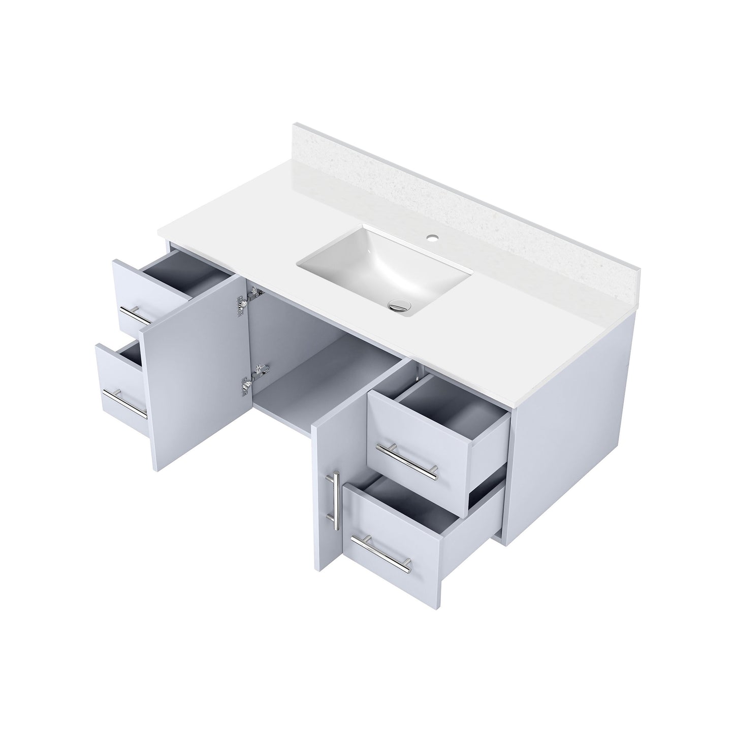 Geneva 48 in. W x 22 in. D Glossy White Bath Vanity