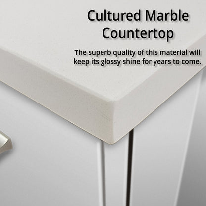 Geneva 48 in. W x 22 in. D Glossy White Bath Vanity