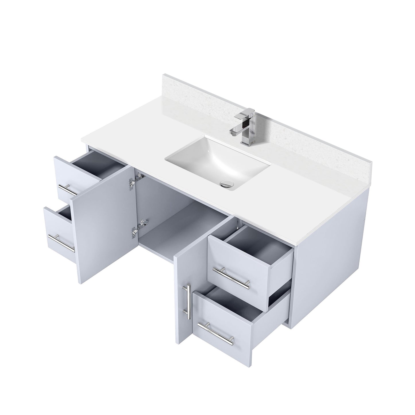Geneva 48 in. W x 22 in. D Glossy White Bath Vanity