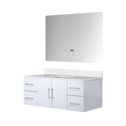 Geneva 48 in. W x 22 in. D Glossy White Bath Vanity