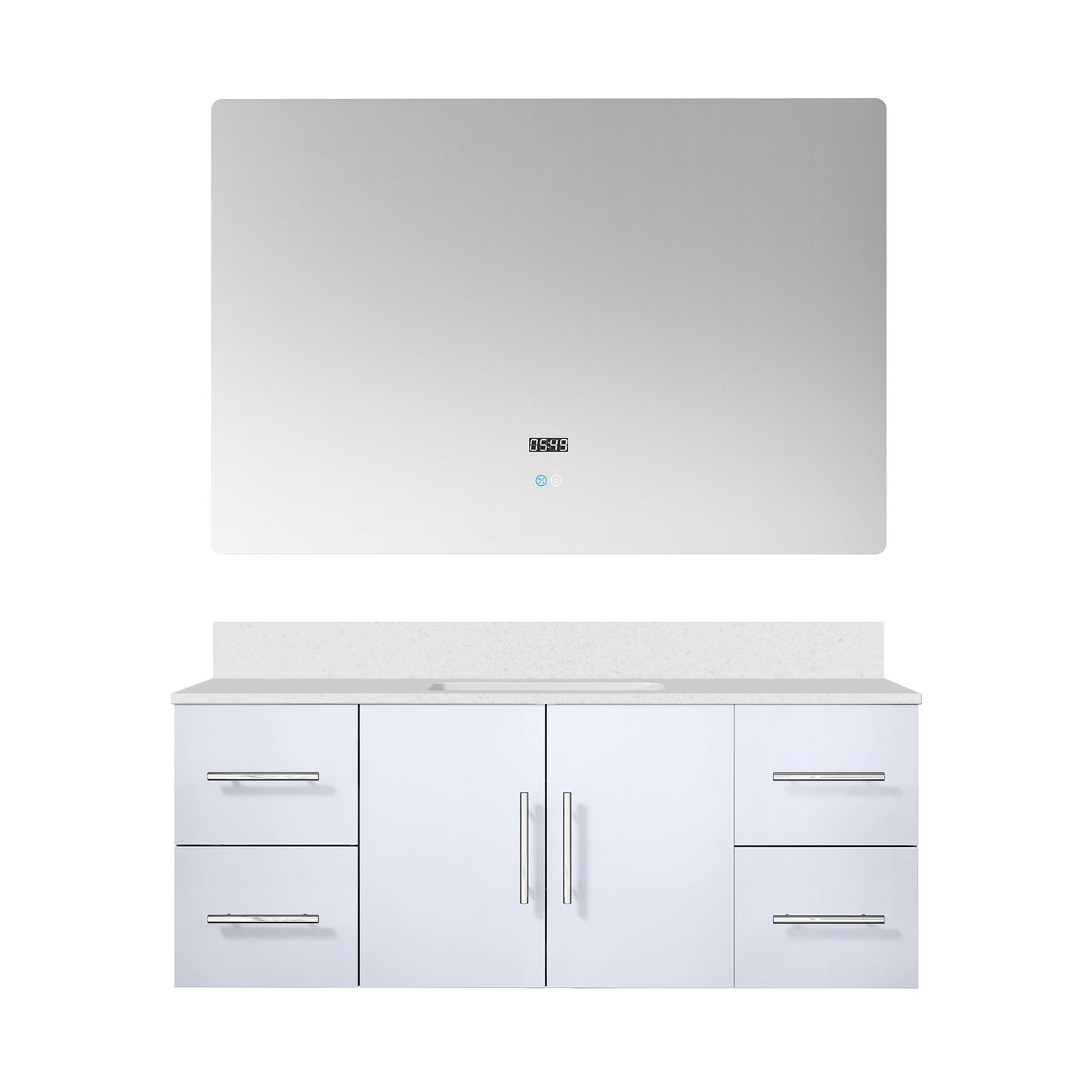 Geneva 48 in. W x 22 in. D Glossy White Bath Vanity