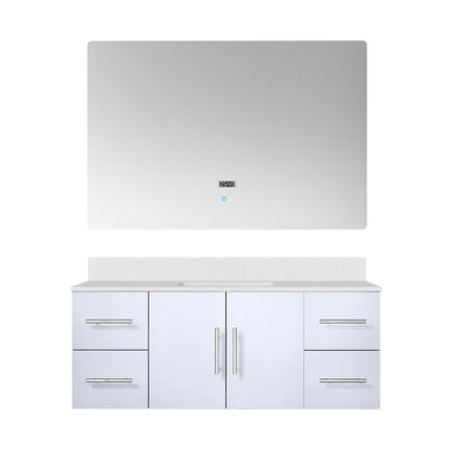 Geneva 48 in. W x 22 in. D Glossy White Bath Vanity