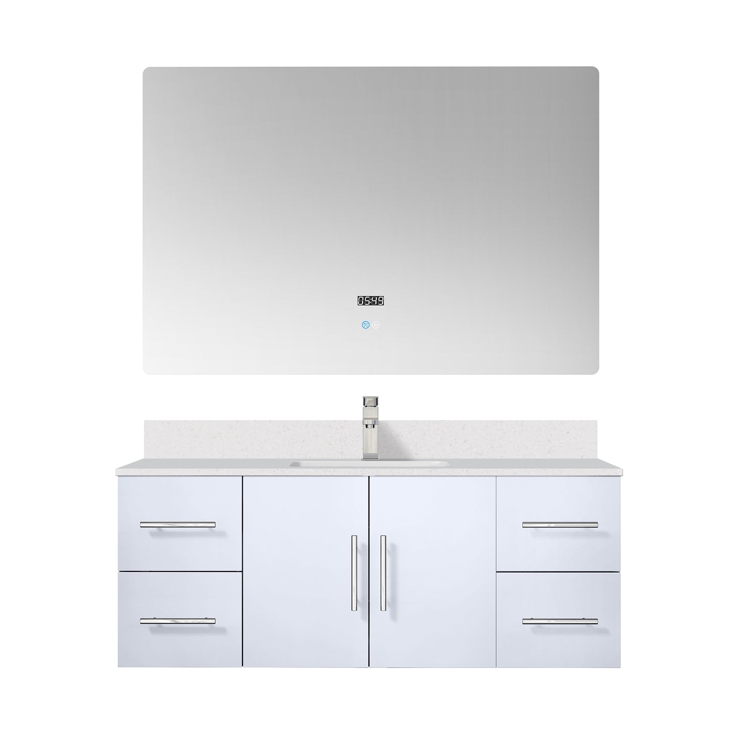 Geneva 48 in. W x 22 in. D Glossy White Bath Vanity