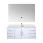 Geneva 48 in. W x 22 in. D Glossy White Bath Vanity