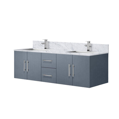 Geneva 60 in. W x 22 in. D Dark Grey Double Bath Vanity