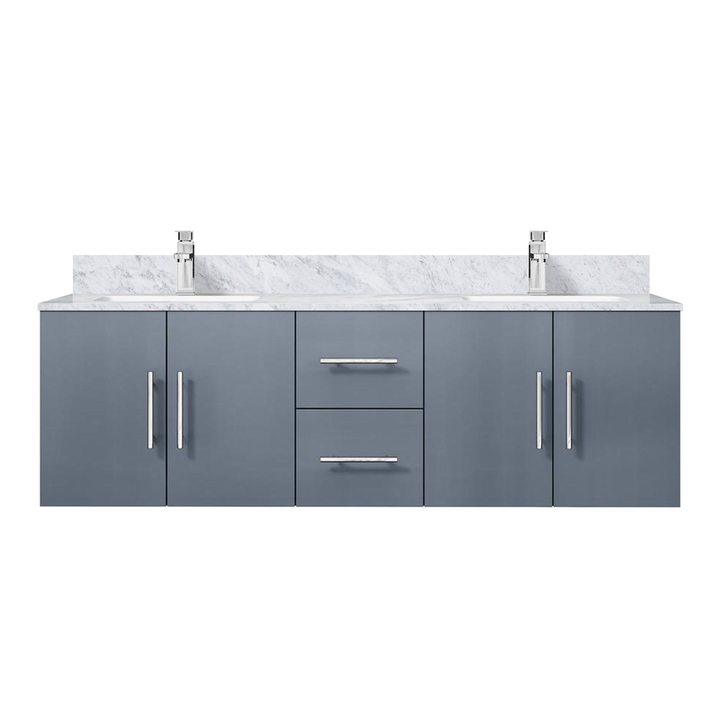 Geneva 60 in. W x 22 in. D Dark Grey Double Bath Vanity