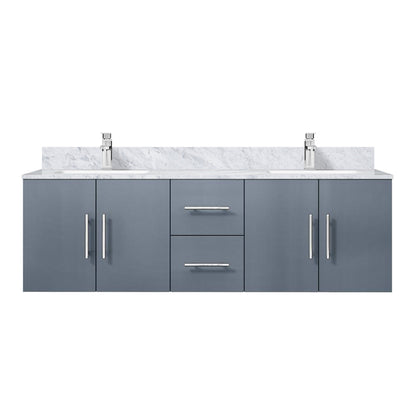 Geneva 60 in. W x 22 in. D Dark Grey Double Bath Vanity