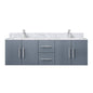 Geneva 60 in. W x 22 in. D Dark Grey Double Bath Vanity