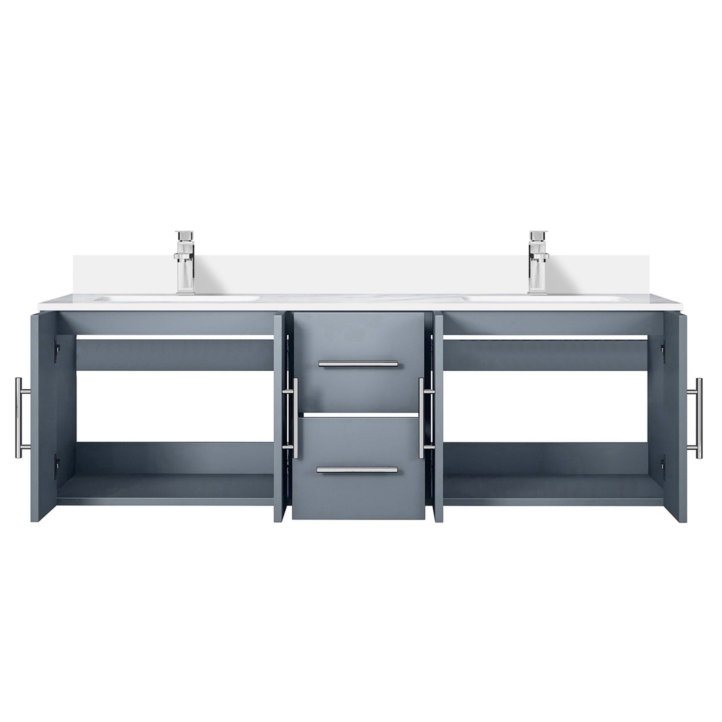 Geneva 60 in. W x 22 in. D Dark Grey Double Bath Vanity