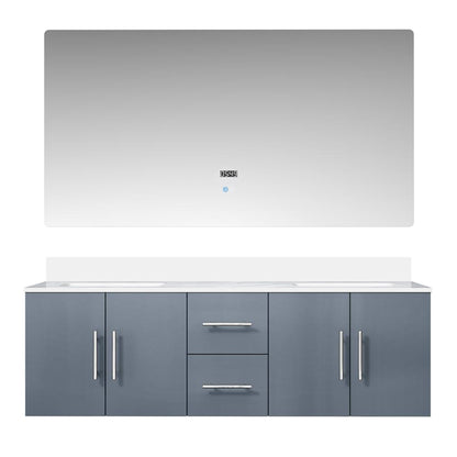 Geneva 60 in. W x 22 in. D Dark Grey Double Bath Vanity