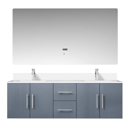 Geneva 60 in. W x 22 in. D Dark Grey Double Bath Vanity
