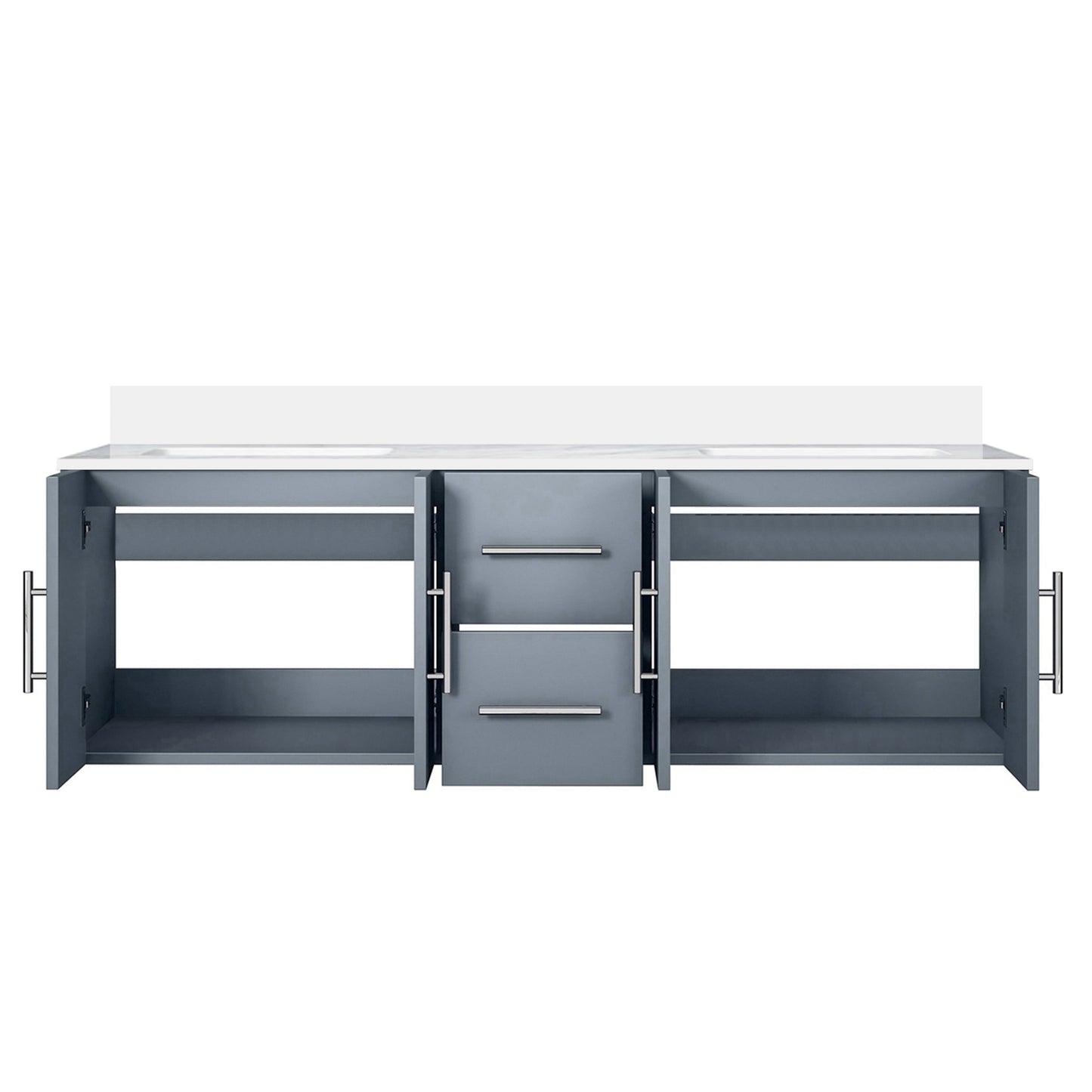Geneva 60 in. W x 22 in. D Dark Grey Double Bath Vanity