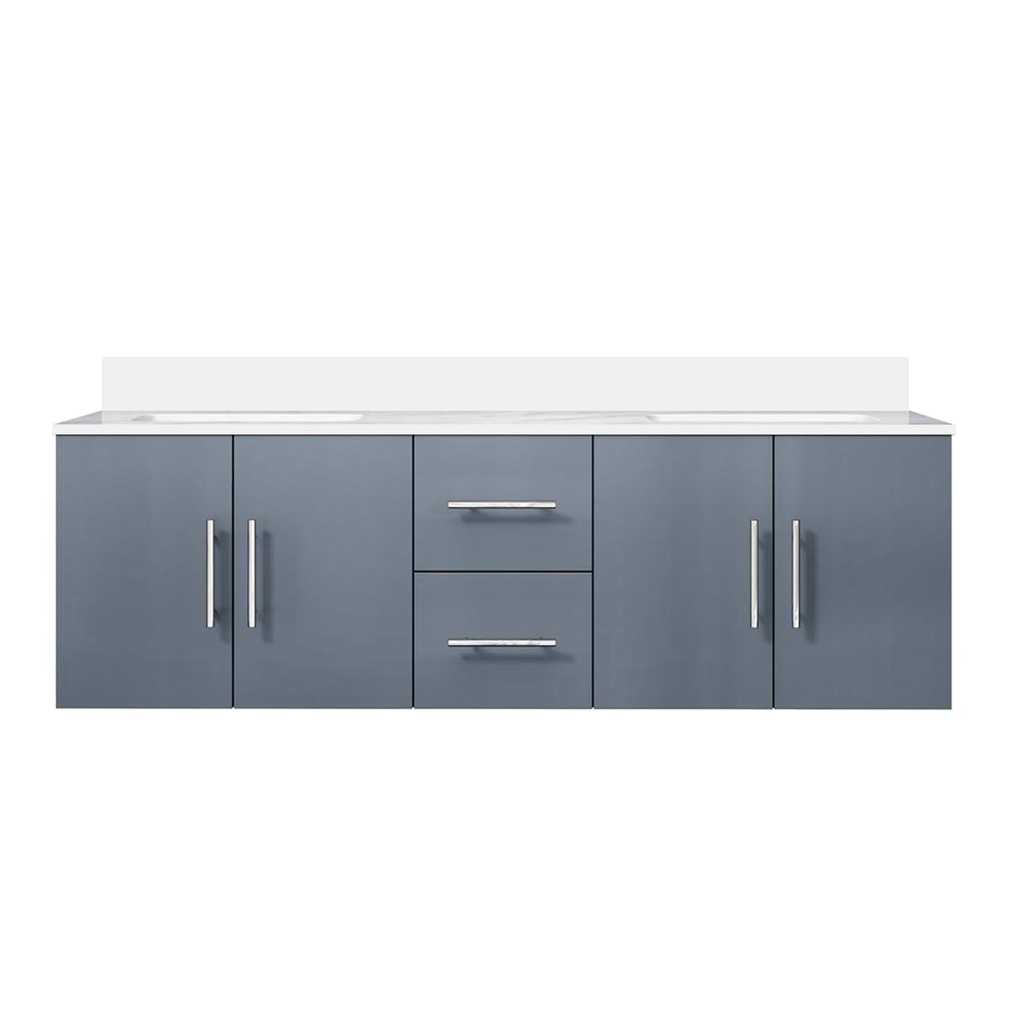 Geneva 60 in. W x 22 in. D Dark Grey Double Bath Vanity