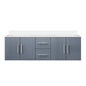 Geneva 60 in. W x 22 in. D Dark Grey Double Bath Vanity