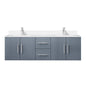 Geneva 60 in. W x 22 in. D Dark Grey Double Bath Vanity