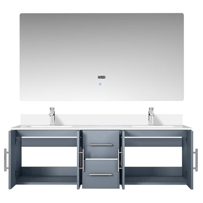 Geneva 60 in. W x 22 in. D Dark Grey Double Bath Vanity
