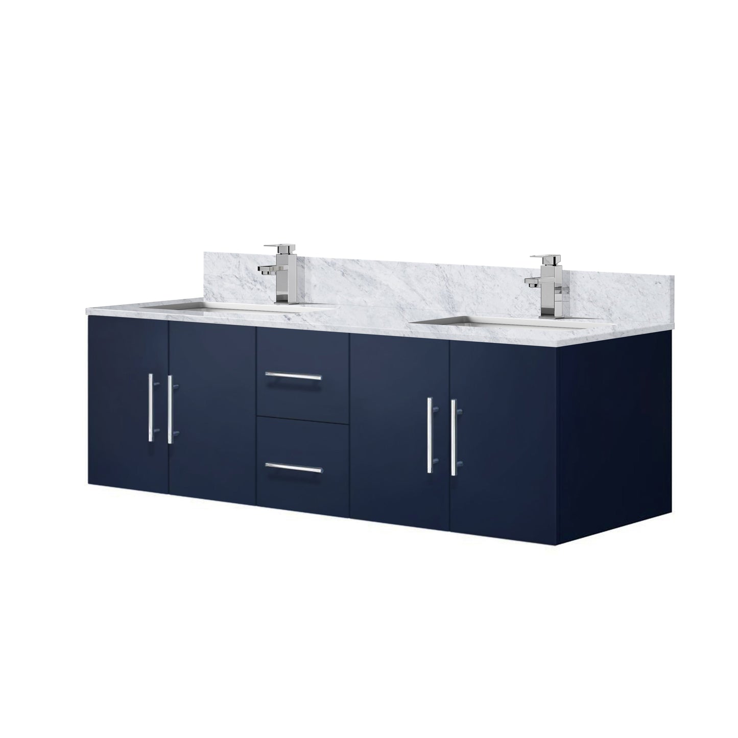Geneva 60 in. W x 22 in. D Navy Blue Double Bath Vanity