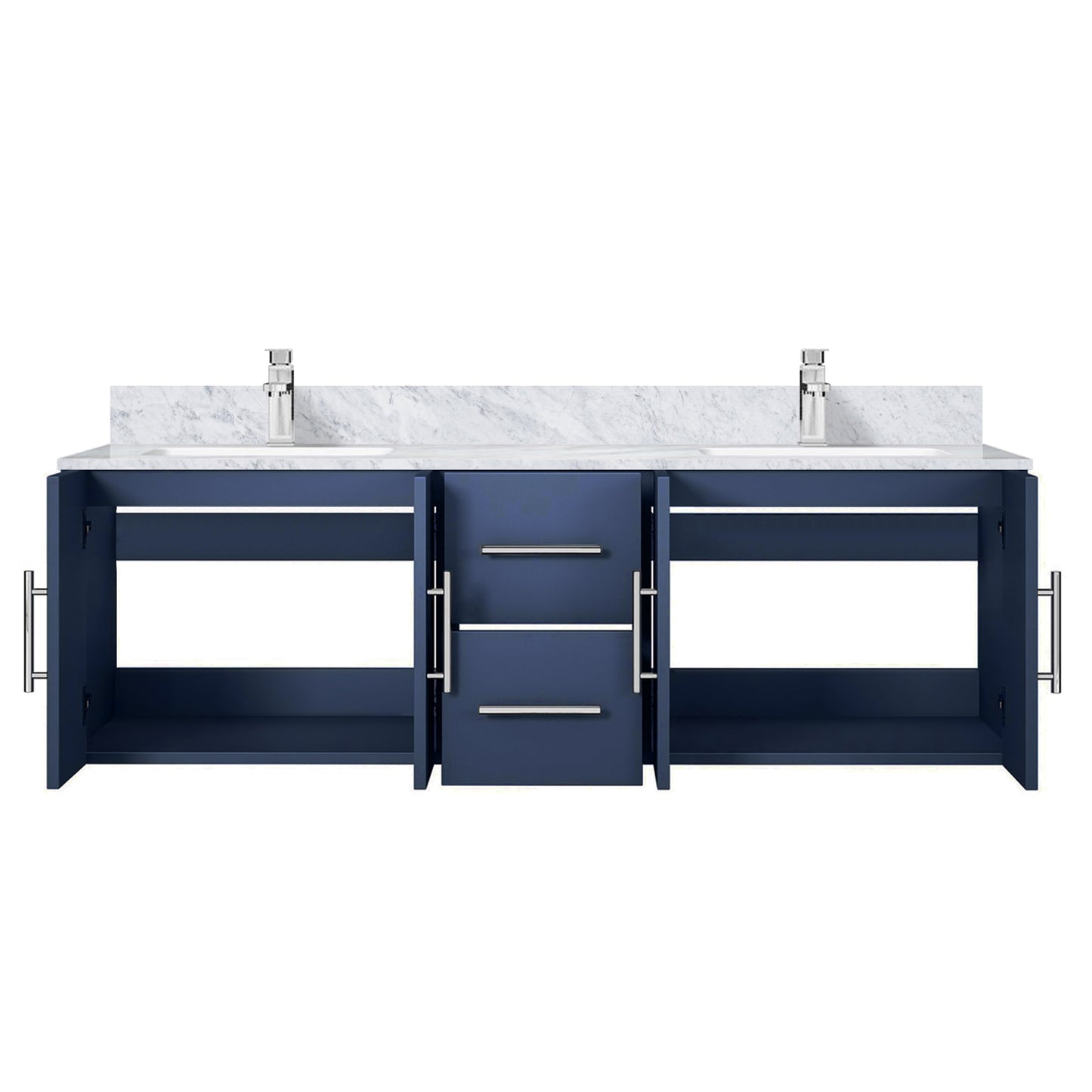Geneva 60 in. W x 22 in. D Navy Blue Double Bath Vanity