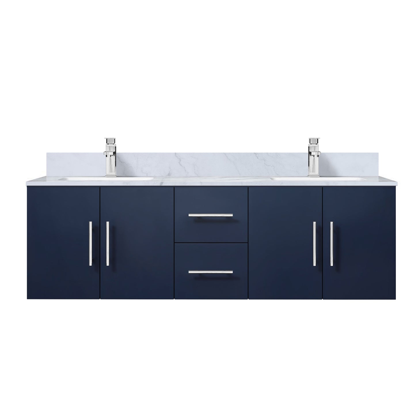 Geneva 60 in. W x 22 in. D Navy Blue Double Bath Vanity