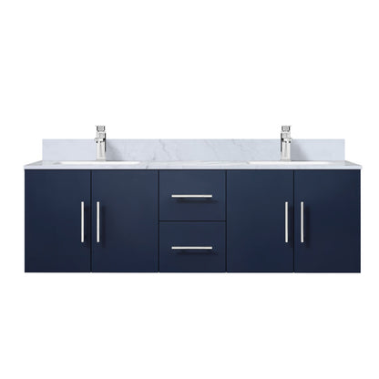 Geneva 60 in. W x 22 in. D Navy Blue Double Bath Vanity