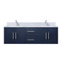 Geneva 60 in. W x 22 in. D Navy Blue Double Bath Vanity