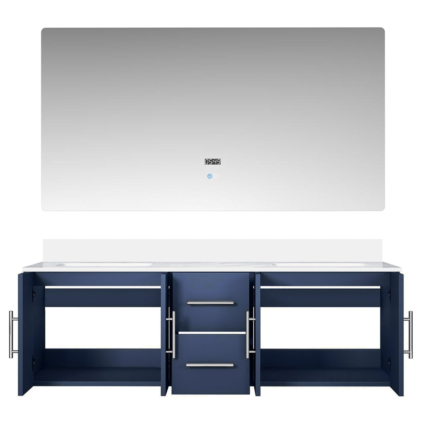 Geneva 60 in. W x 22 in. D Navy Blue Double Bath Vanity