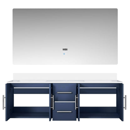 Geneva 60 in. W x 22 in. D Navy Blue Double Bath Vanity