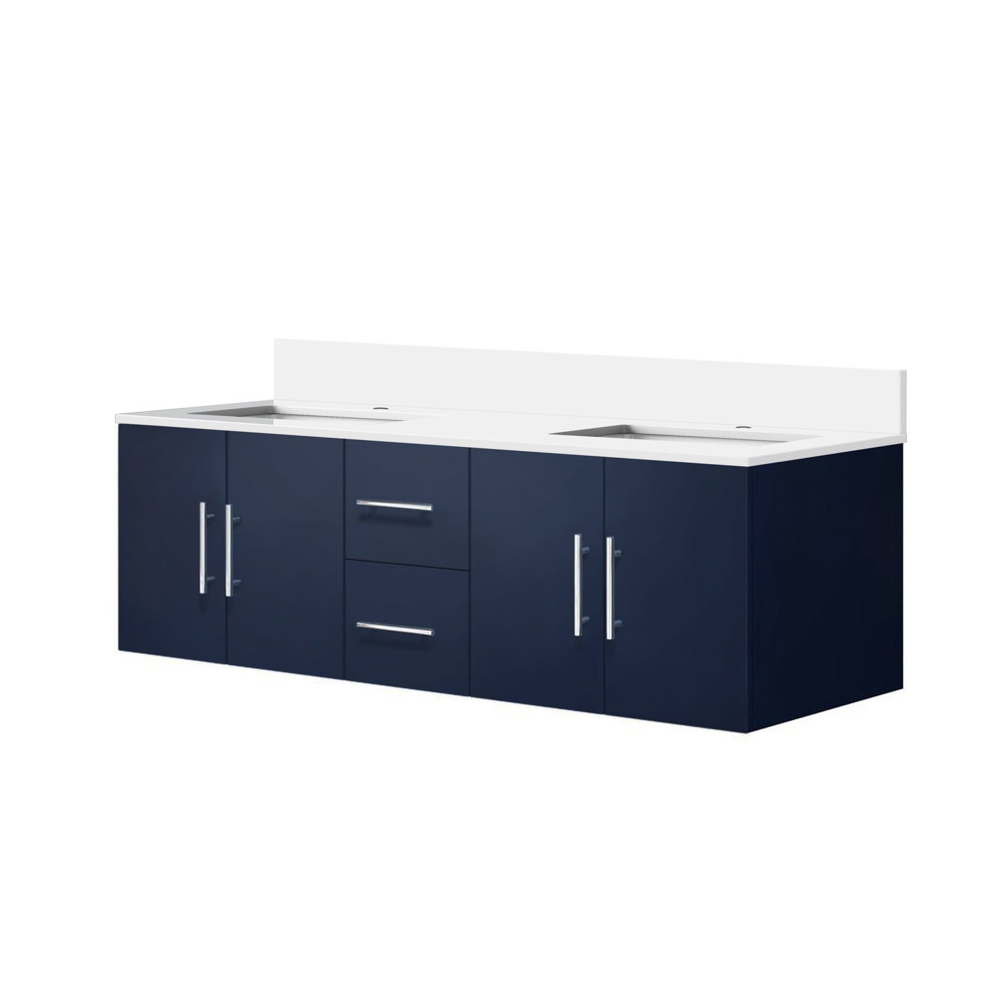 Geneva 60 in. W x 22 in. D Navy Blue Double Bath Vanity