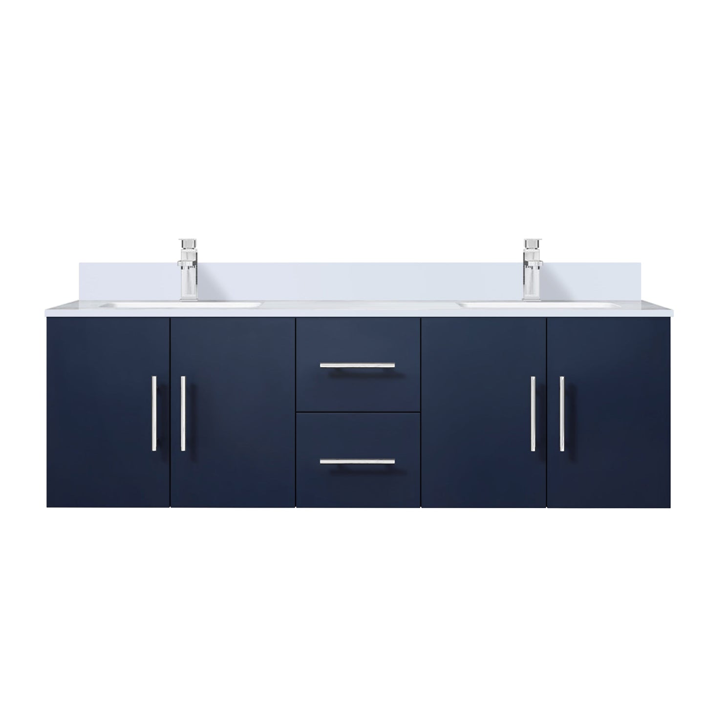 Geneva 60 in. W x 22 in. D Navy Blue Double Bath Vanity